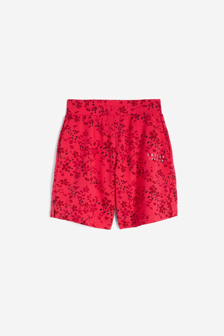 Carica immagine in Galleria Viewer, Bermuda donna FREDDY in heavy jersey stampa floreale allover