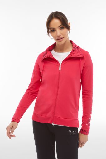 Carica immagine in Galleria Viewer, Felpa FREDDY leggera con zip e collo alto con interno grafica floreale