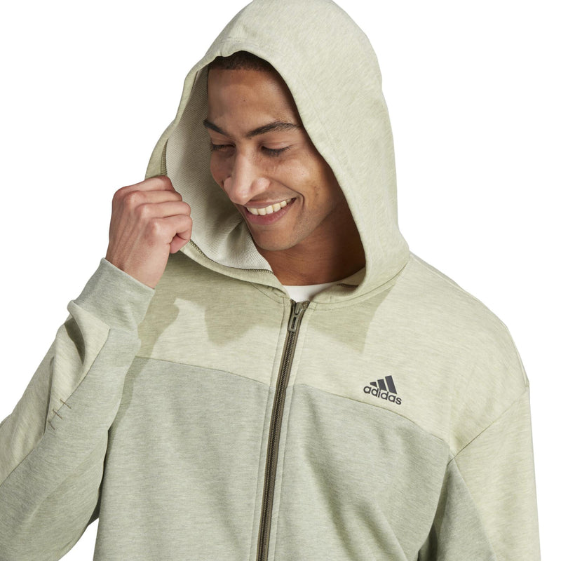 Carica immagine in Galleria Viewer, Felpa melange con cappuccio e zip integrale adidas