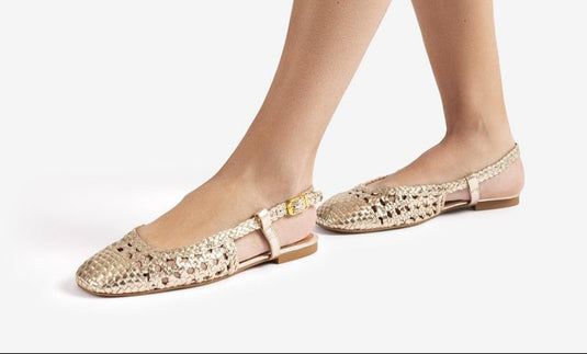 Ballerina Slingback bassa intrecciato
