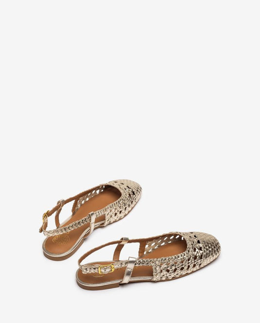 Ballerina Slingback bassa intrecciato