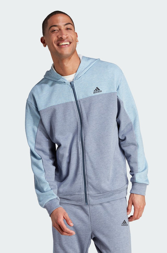 Felpa con cappuccio e zip intera melange M MEL FZ