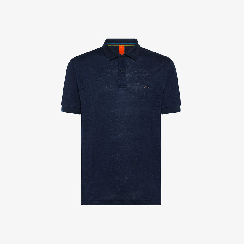 Carica immagine in Galleria Viewer, POLO UOMO SUN68 LINEN SOLID NAVY BLUE