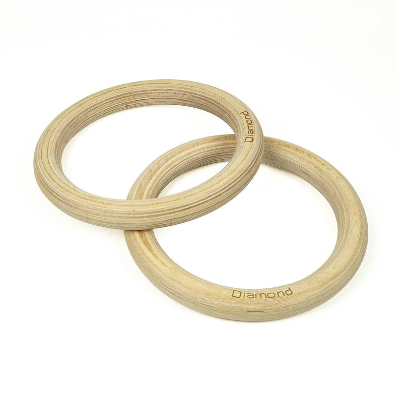 Carica immagine in Galleria Viewer, COPPIA ANELLI GINNASTICA IN LEGNO CON STRAP 3,8 MM