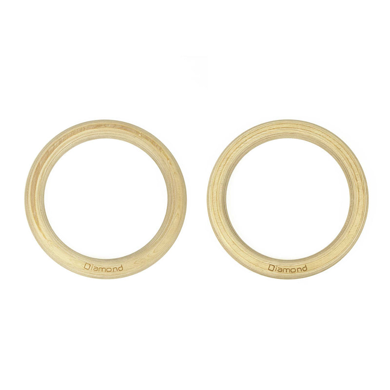 Carica immagine in Galleria Viewer, COPPIA ANELLI GINNASTICA IN LEGNO CON STRAP 3,8 MM