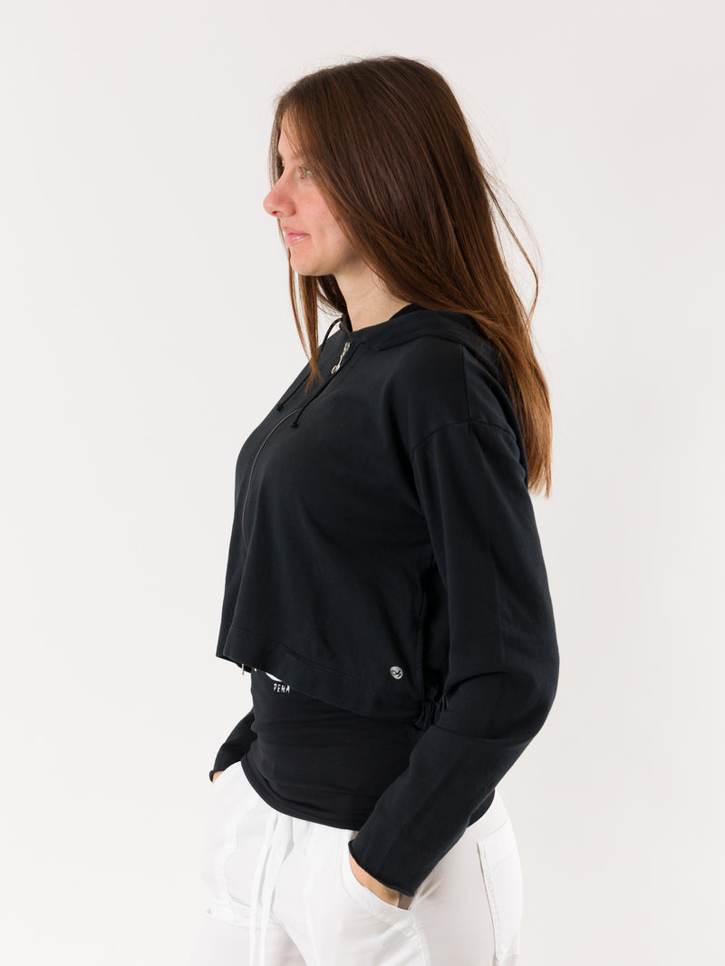 Carica immagine in Galleria Viewer, FELPA DONNA DEHA FULL ZIP NERO