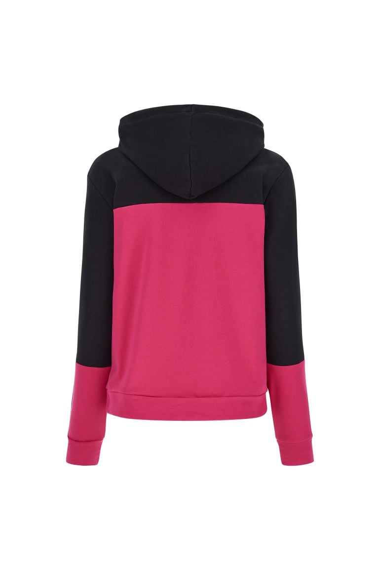 Carica immagine in Galleria Viewer, Felpa FREDDY comfort color block con cappuccio e grafica in strass