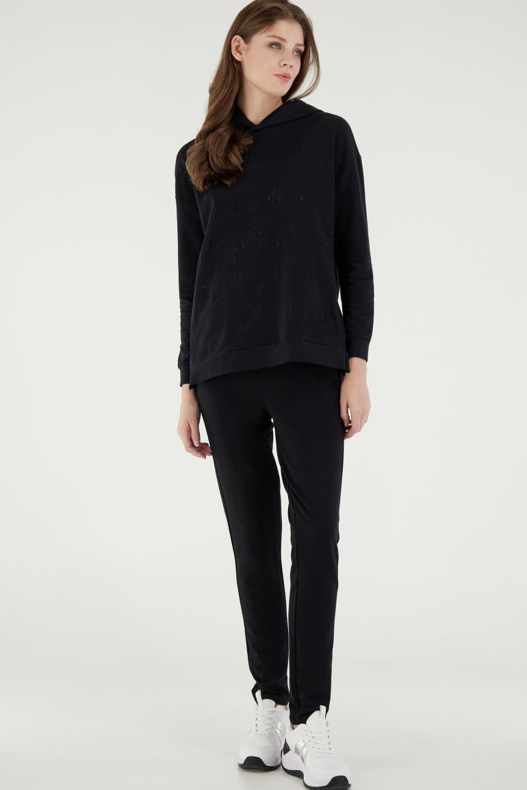 Carica immagine in Galleria Viewer, Felpa FREDDY con cappuccio e stampa effetto strass