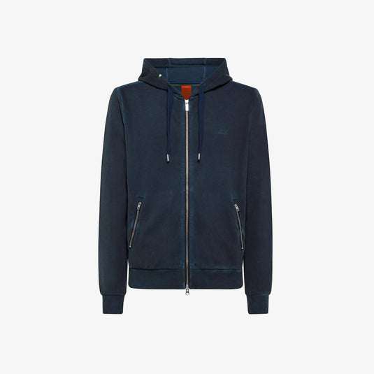 FELPA HOOD ZIP COLD DYE COTT. FL.