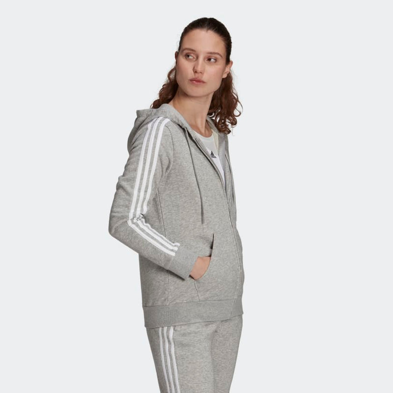Carica immagine in Galleria Viewer, FELPA CON CAPPUCCIO ESSENTIALS FRENCH TERRY 3-STRIPES FULL-ZIP