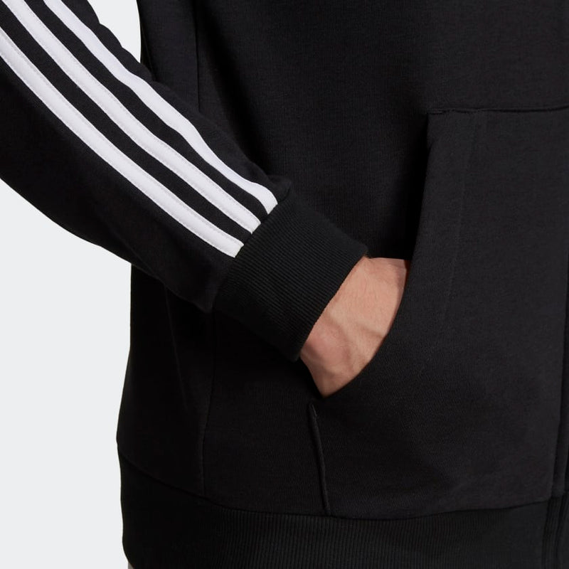 Carica immagine in Galleria Viewer, FELPA CON CAPPUCCIO ESSENTIALS FRENCH TERRY 3-STRIPES FULL-ZIP