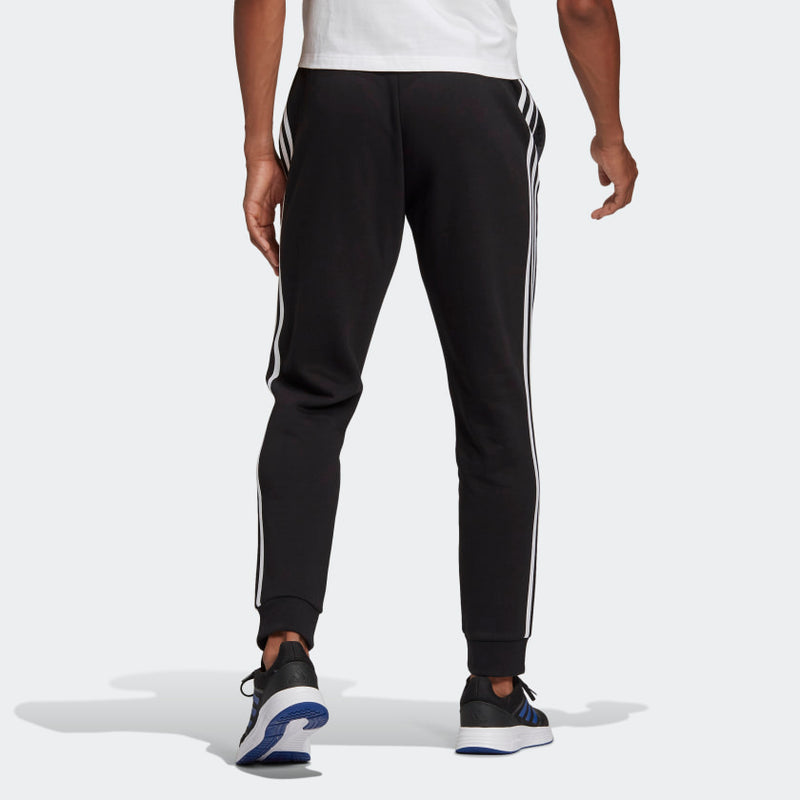 Carica immagine in Galleria Viewer, PANTALONI ESSENTIALS FLEECE TAPERED CUFF 3-STRIPES Black / White