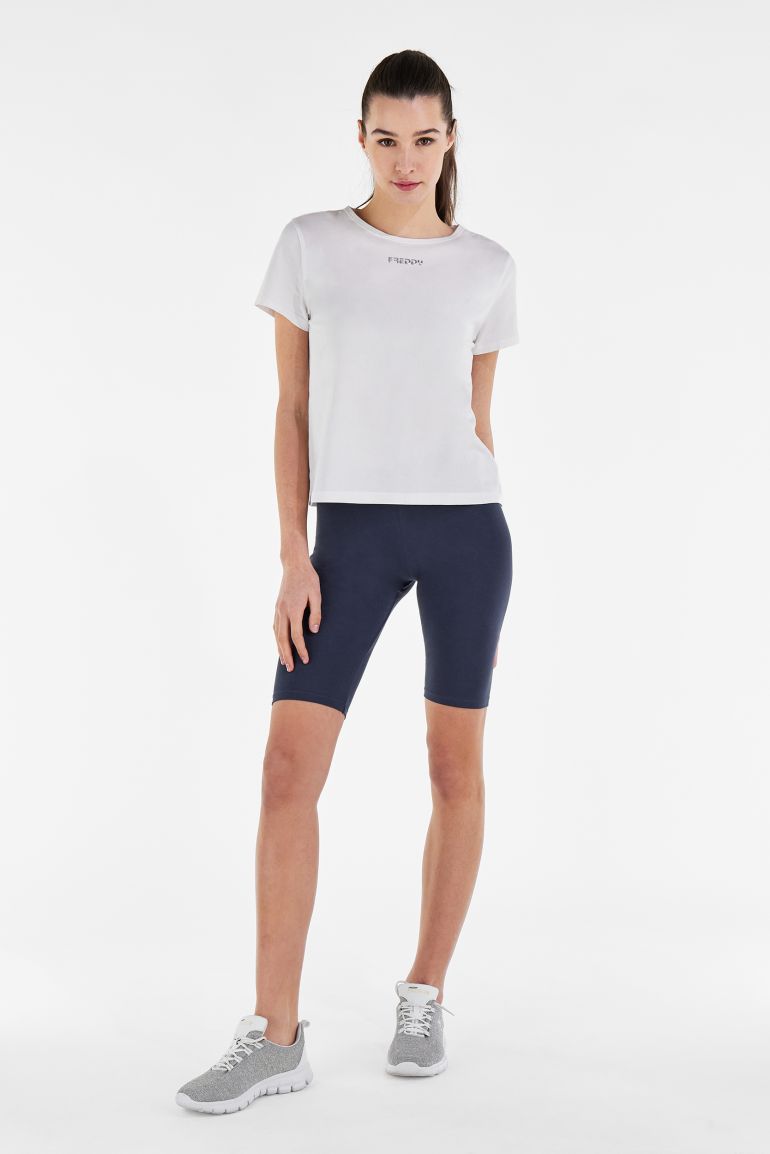 Carica immagine in Galleria Viewer, Leggings ciclista in jersey pesante elasticizzato