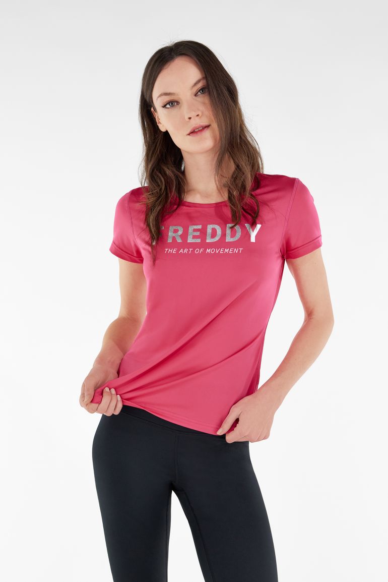 Carica immagine in Galleria Viewer, T-shirt in tessuto tecnico traspirante riciclato con stampa FRWBHT1