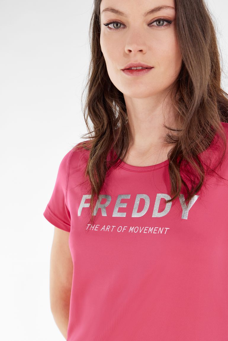 Carica immagine in Galleria Viewer, T-shirt in tessuto tecnico traspirante riciclato con stampa FRWBHT1