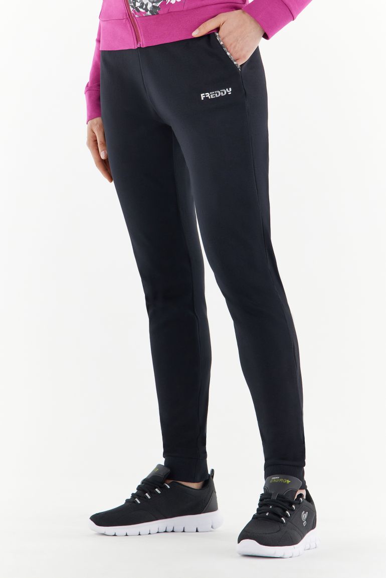 Carica immagine in Galleria Viewer, Tuta sportiva con stampa floreale grigio e argento