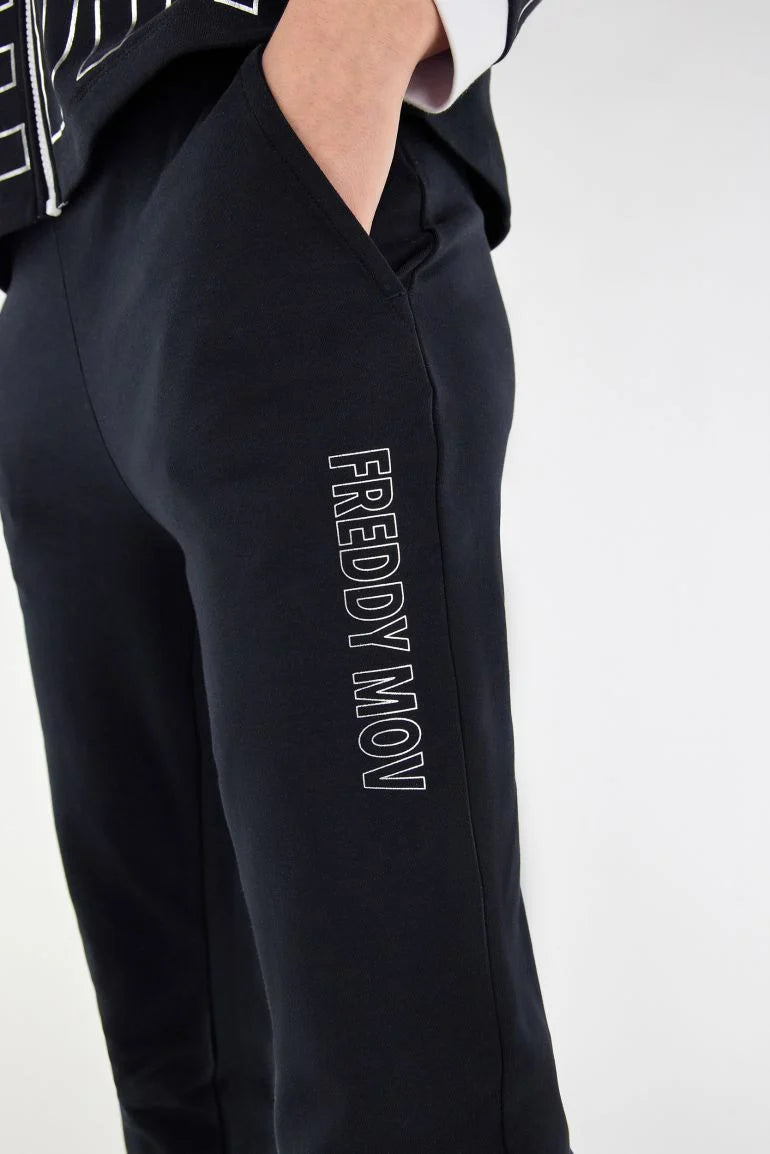 Carica immagine in Galleria Viewer, Tuta comfort color block e stampa FREDDY MOV. argento