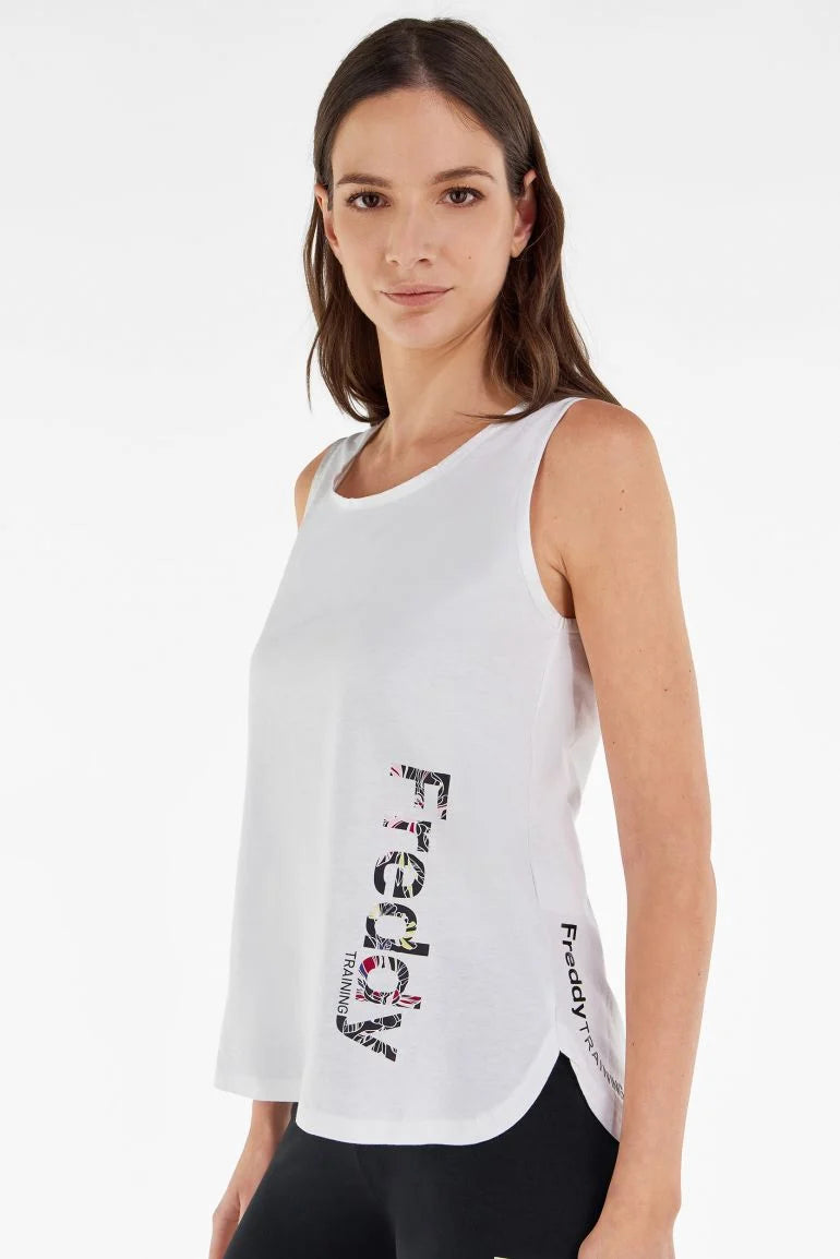 Carica immagine in Galleria Viewer, Canotta jersey di cotone stampa floreale FREDDY TRAINING