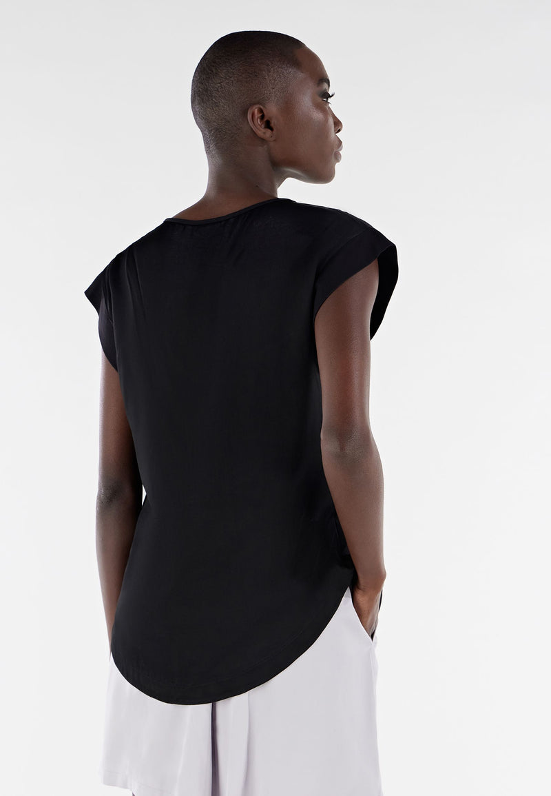 Carica immagine in Galleria Viewer, T-shirt fronte in modal e retro in satin