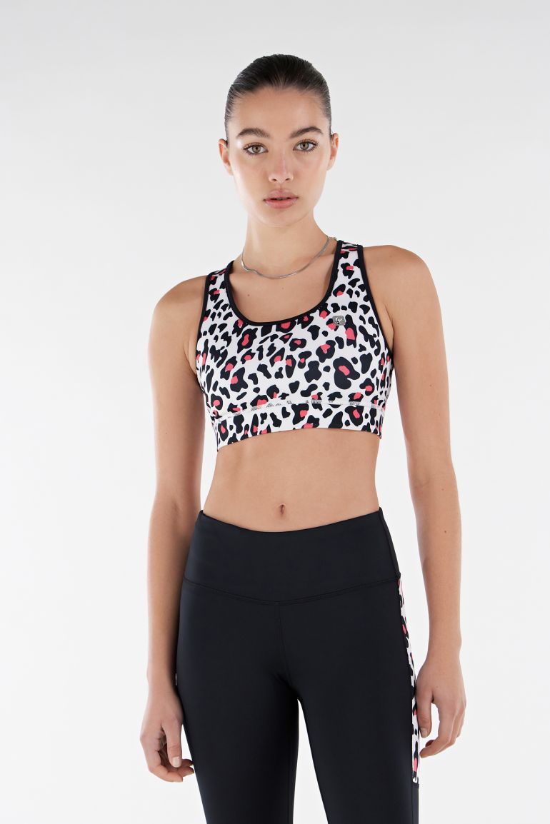 Carica immagine in Galleria Viewer, Reggiseno sportivo tessuto traspirante a fantasia all over