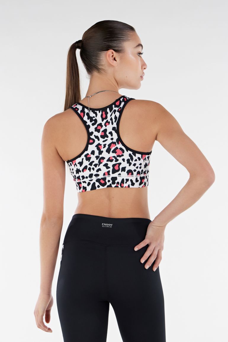 Carica immagine in Galleria Viewer, Reggiseno sportivo tessuto traspirante a fantasia all over