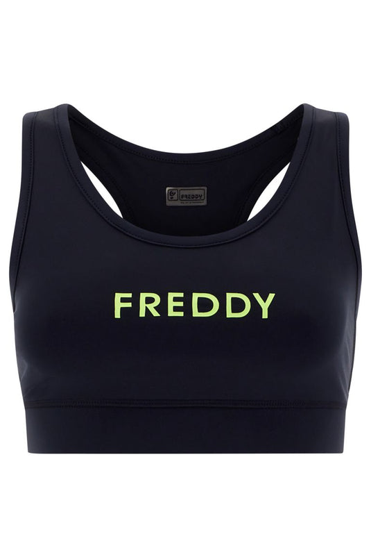 Reggiseno sportivo traspirante con stampa frontale gommata