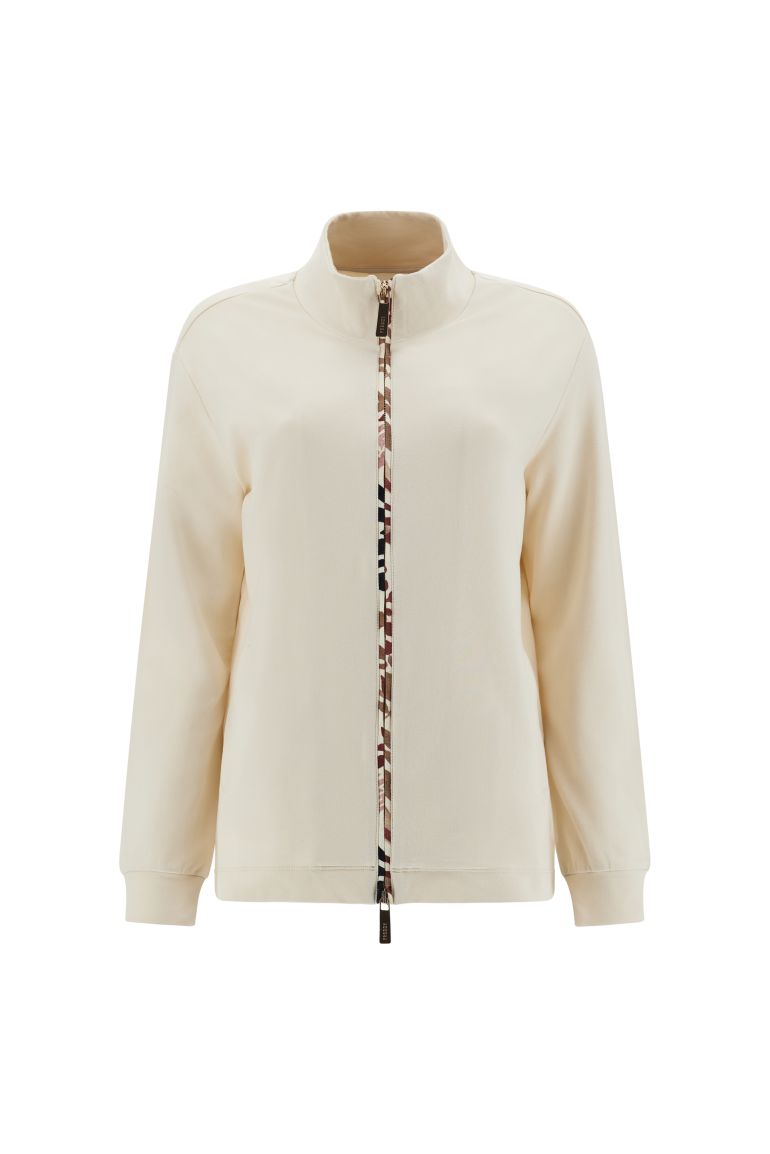Carica immagine in Galleria Viewer, Felpa con bordature zip e interno del fondo in toni beige