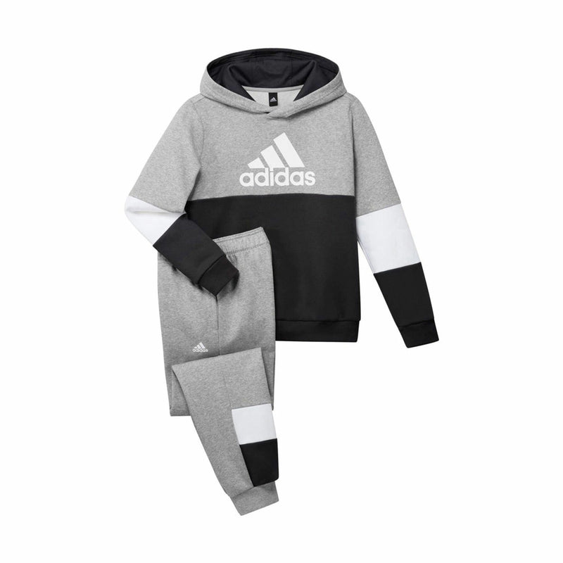 Carica immagine in Galleria Viewer, Tuta Adidas B Cb Fl Ts Nera e Grigia bambino