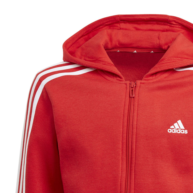 Carica immagine in Galleria Viewer, Felpa Cappuccio e Zip Essentials 3-Stripes Rossa