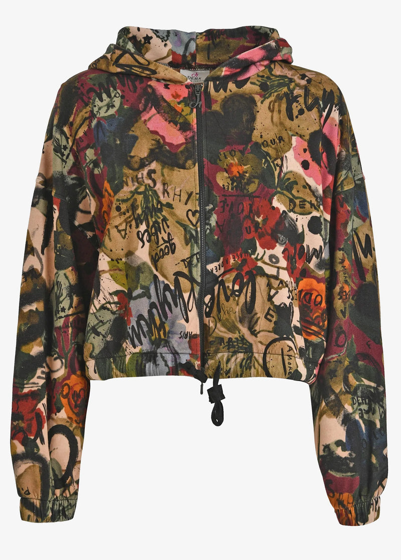 Carica immagine in Galleria Viewer, FELPA DEHA STAMPATA A PALLONCINO CON ZIP