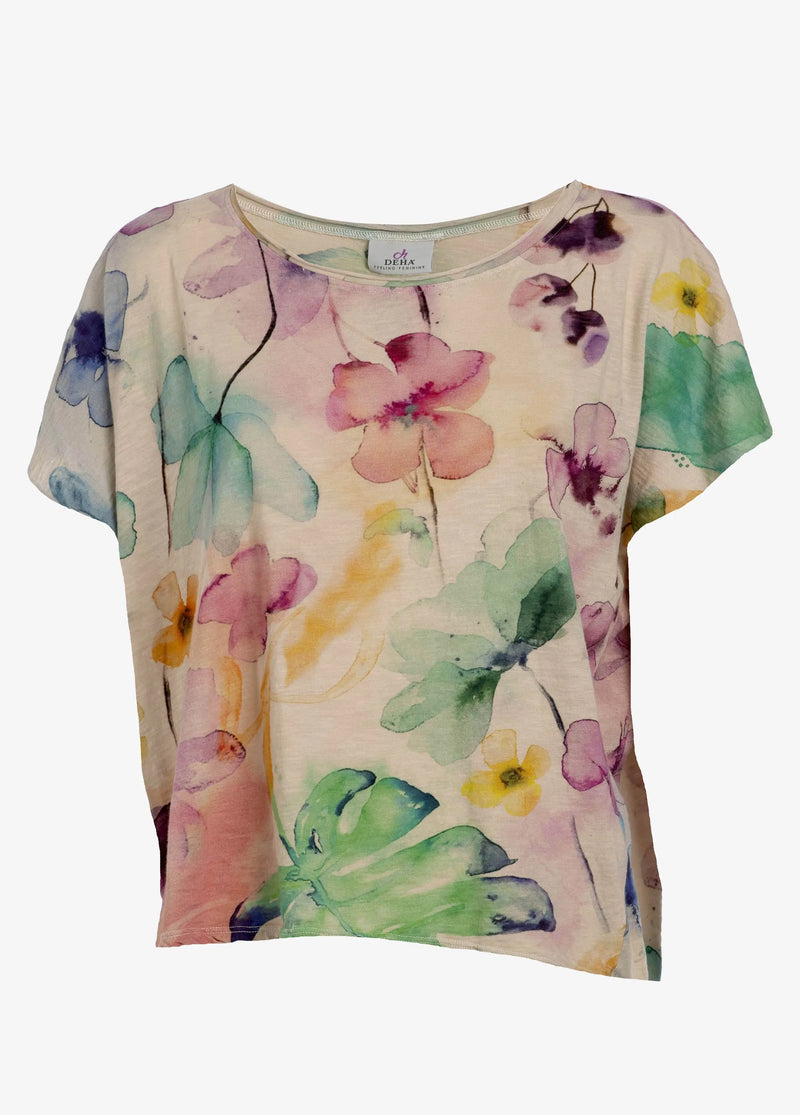 Carica immagine in Galleria Viewer, T-SHIRT CON GRAFICA FLOREALE DEHA