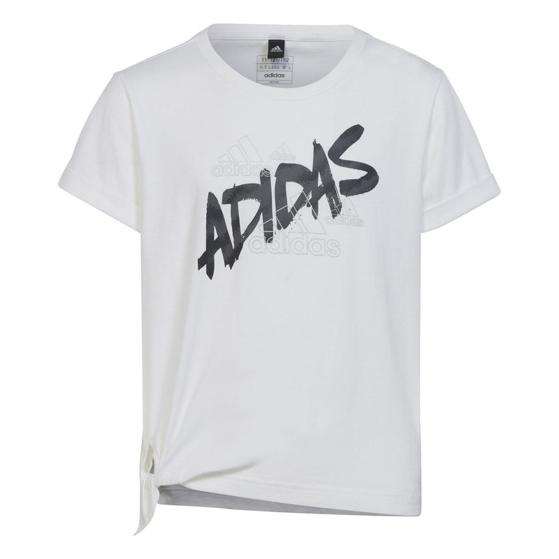 Carica immagine in Galleria Viewer, T-shirt manica corta in cotone da ragazza con nodo laterale