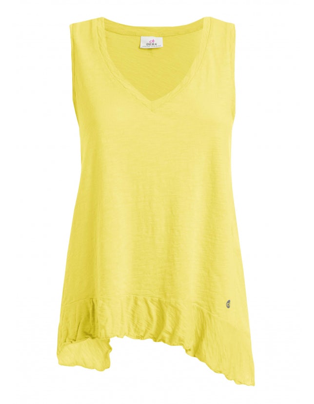 Carica immagine in Galleria Viewer, CANOTTA CON BALZA IN JERSEY FIAMMATO