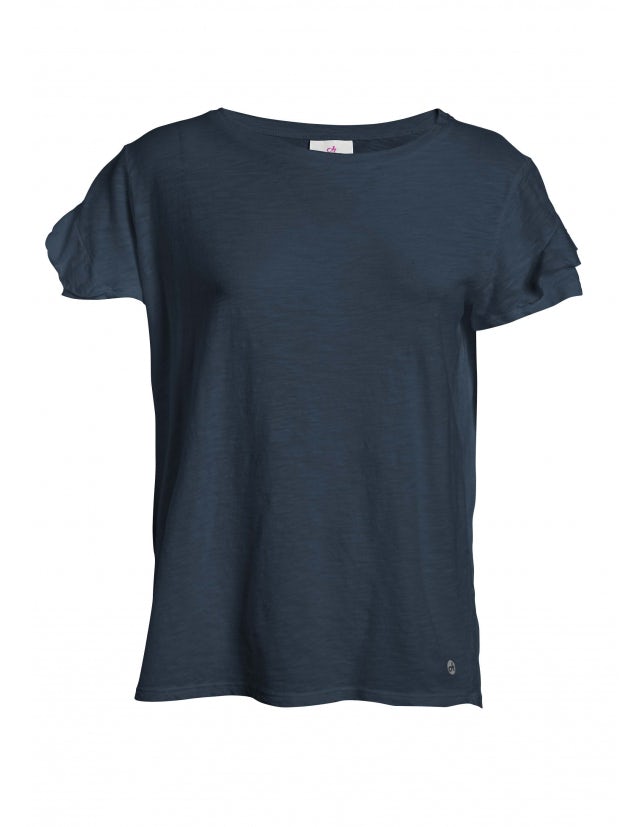 Carica immagine in Galleria Viewer, T-SHIRT CON BALZA IN JERSEY FIAMMATO DEHA