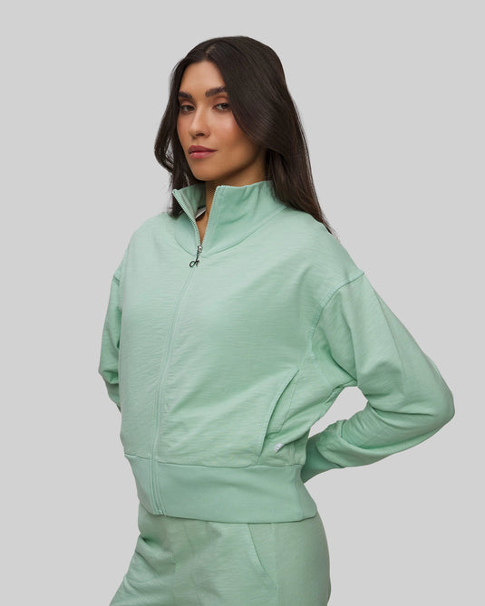Felpa zip intera corta