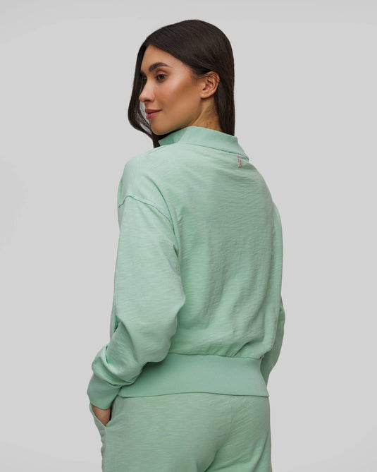 Felpa zip intera corta