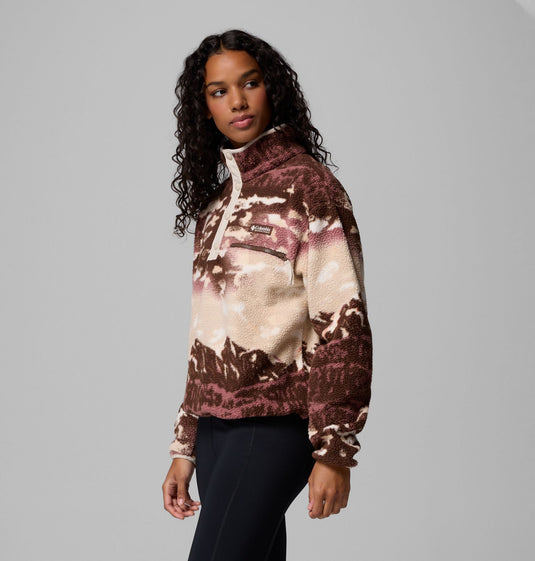 Pile cropped stampato con abbottonatura corta a pressione Helvetia™ II da donna