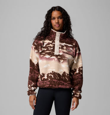 Pile cropped stampato con abbottonatura corta a pressione Helvetia™ II da donna