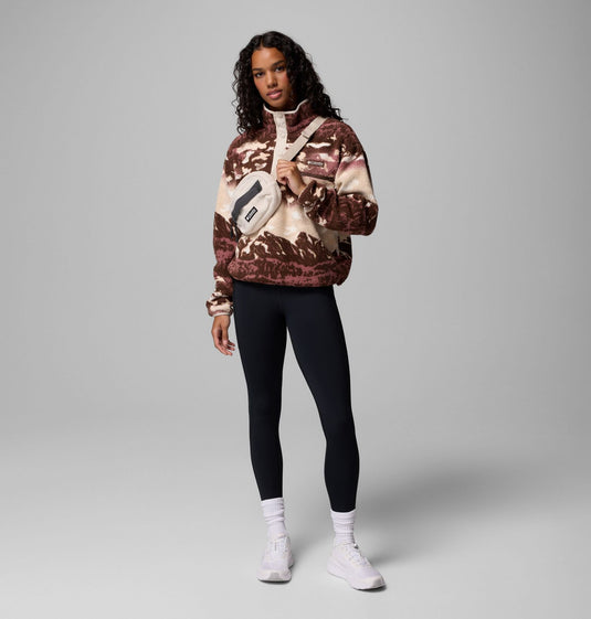 Pile cropped stampato con abbottonatura corta a pressione Helvetia™ II da donna
