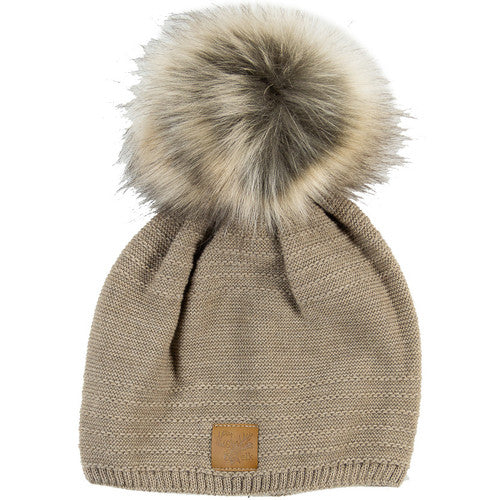 CAPPELLO MAGLIA RASATA CON  POM PON ELK