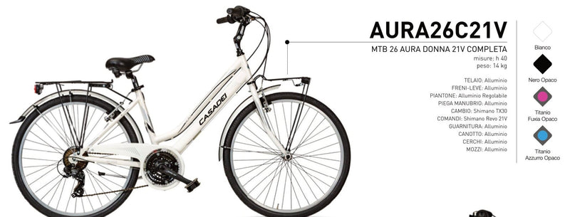 Carica immagine in Galleria Viewer, CITY BIKE 26 AURA DONNA 21V COMPLETA
