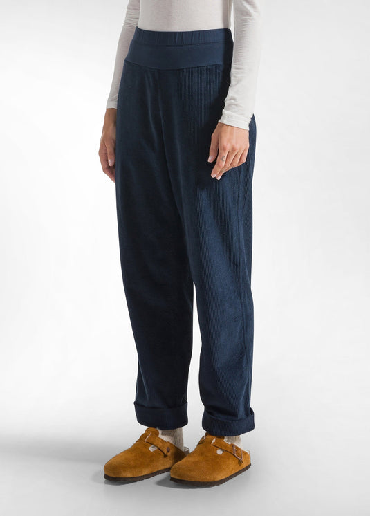 PANTALONE IN VELLUTO CON COULISSE BLU DEHA