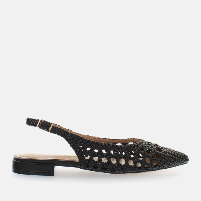 Ballerine slingback intrecciate nero