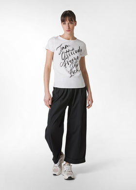 PANTALONE RELAXED IN POPELINE NERO