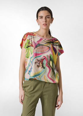T-SHIRT ORGANICA AMPIA STAMPA FANTASIA