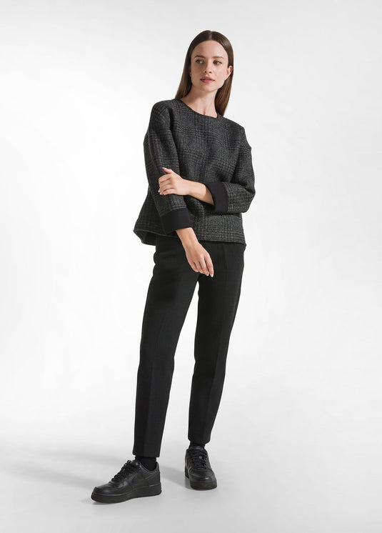 PANTALONE MATELASSE' SLIM-FIT NERO DEHA