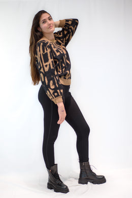 PULLOVER CON SCRITTE JACQUARD