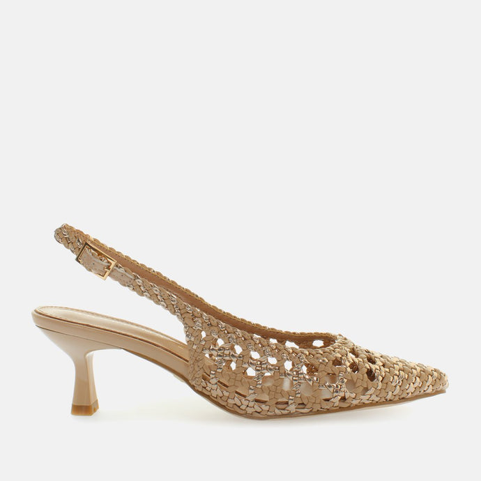 Décolleté slingback intrecciate nude