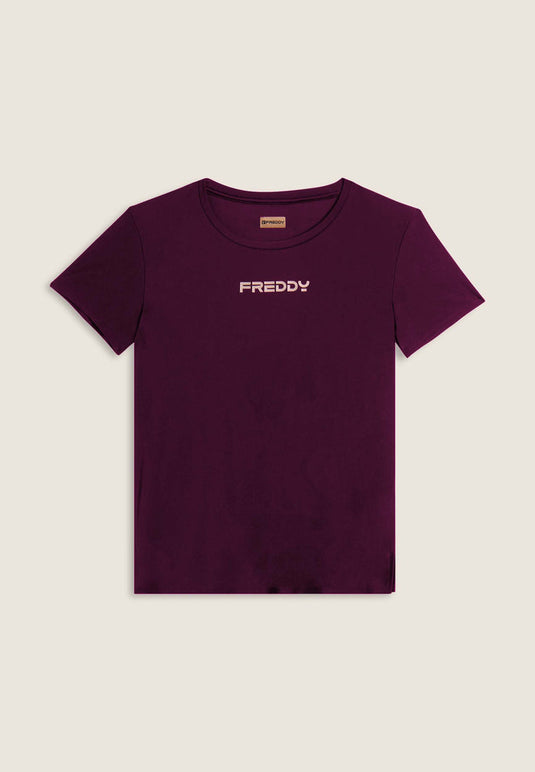T-shirt tecnica con spacchi laterali e fit regolare