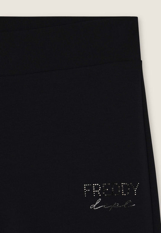 Pantaloni flare in felpa elasticizzata